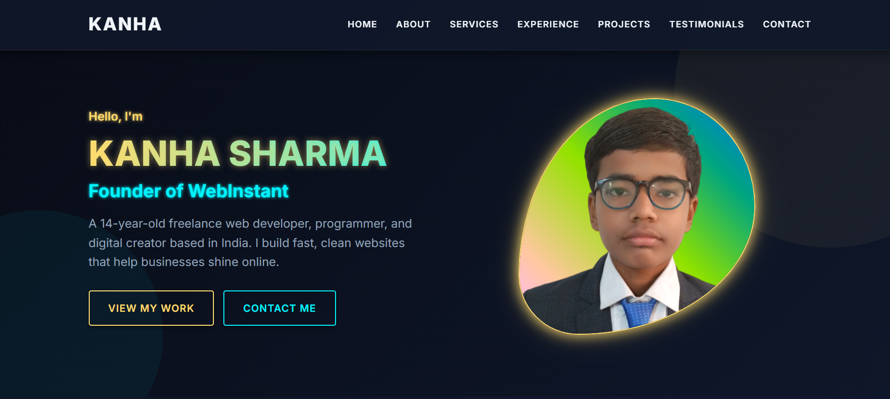 Portfolio Website - Kanha Sharma